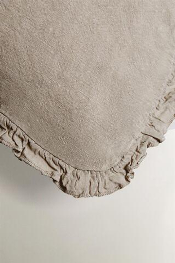 ZARA HOME ЛЬНЯНОЙ ЧЕХОЛ ДЛЯ ДЕКОРАТИВНОЙ ПОДУШКИ, БЕЖЕВЫЙ