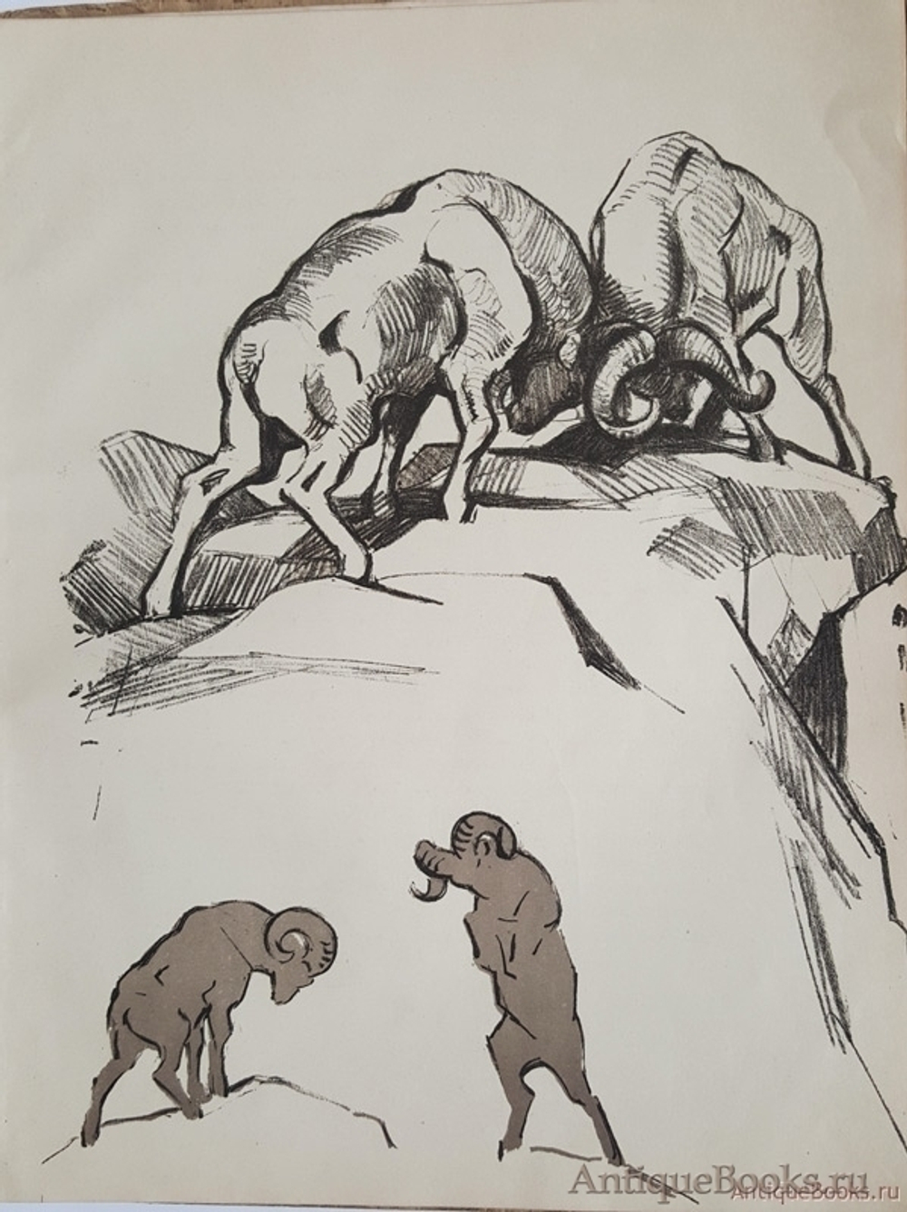 "Кутенейский баран". Э. Томсон-Сэтон. 1923г. - антикварное издание