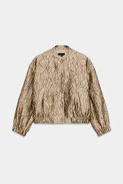 ZARA СТЕГАНЫЙ БОМБЕР, ЗОЛОТИСТЫЙ