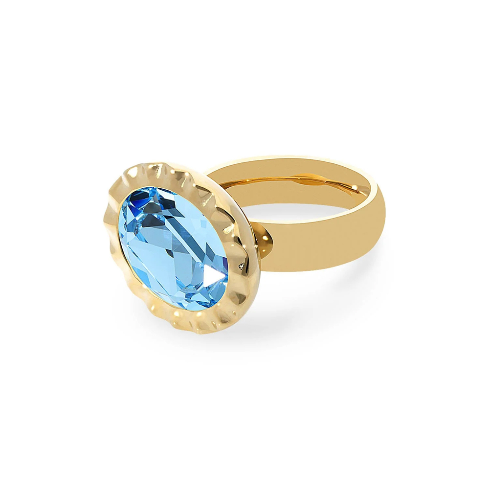Кольцо Qudo TIVOLA UNICA big (G/P) Aquamarine 60 686515 размер 19