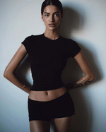 black shorts