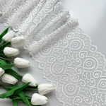 Широкое кружево эластичное 18см, Белый (lace/magn/180)