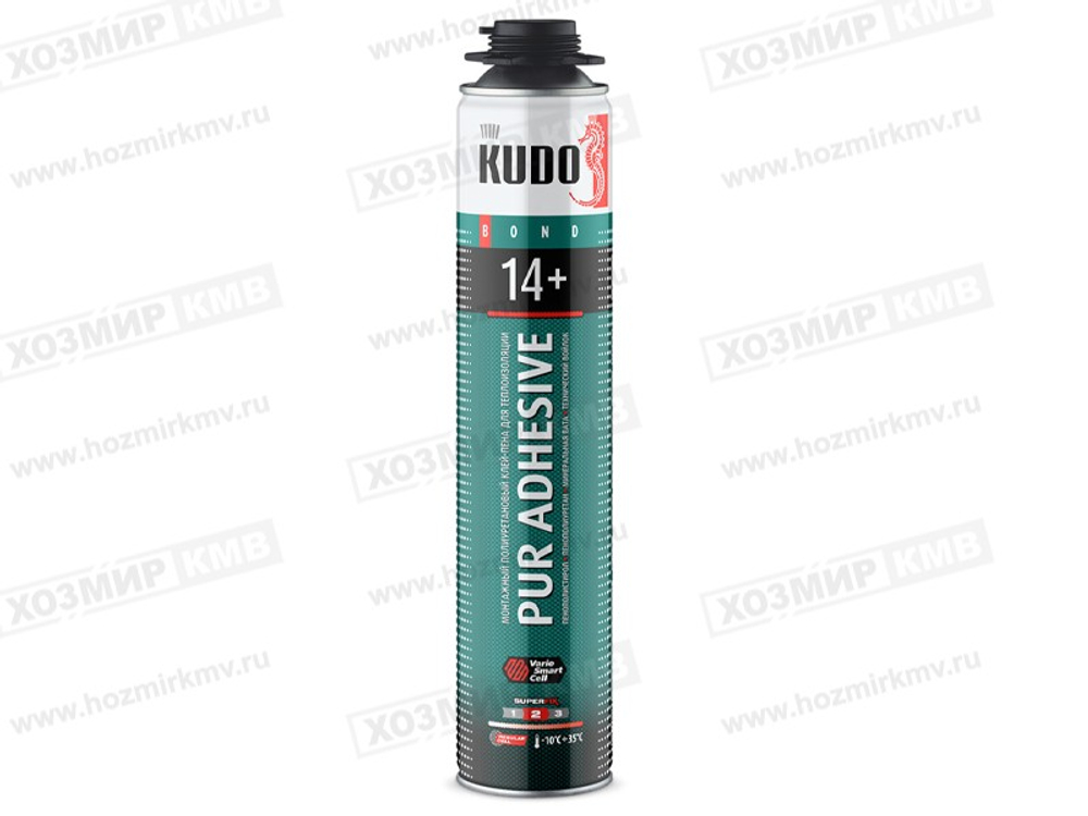 клей-пена монтажная ПРОФЕССИОНАЛЬНАЯ KUDO КЛЕЙ 14+ 1000мл PUR ADHESIVE