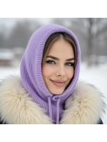 капор зимний и осенний капюшон- снуд вязаный ангора