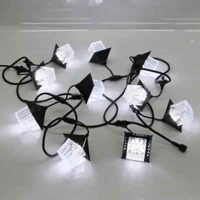 Гирлянда для улицы «Домики» 5 м 10 ламп LED (8,5*10 см) черн..пров, 1 реж.,IP-55 (220 V), Белый