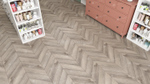 Каменно-полимерная напольная плитка Alpine Floor Шеврон (Chevron) Дуб Исида ЭКО 18-8