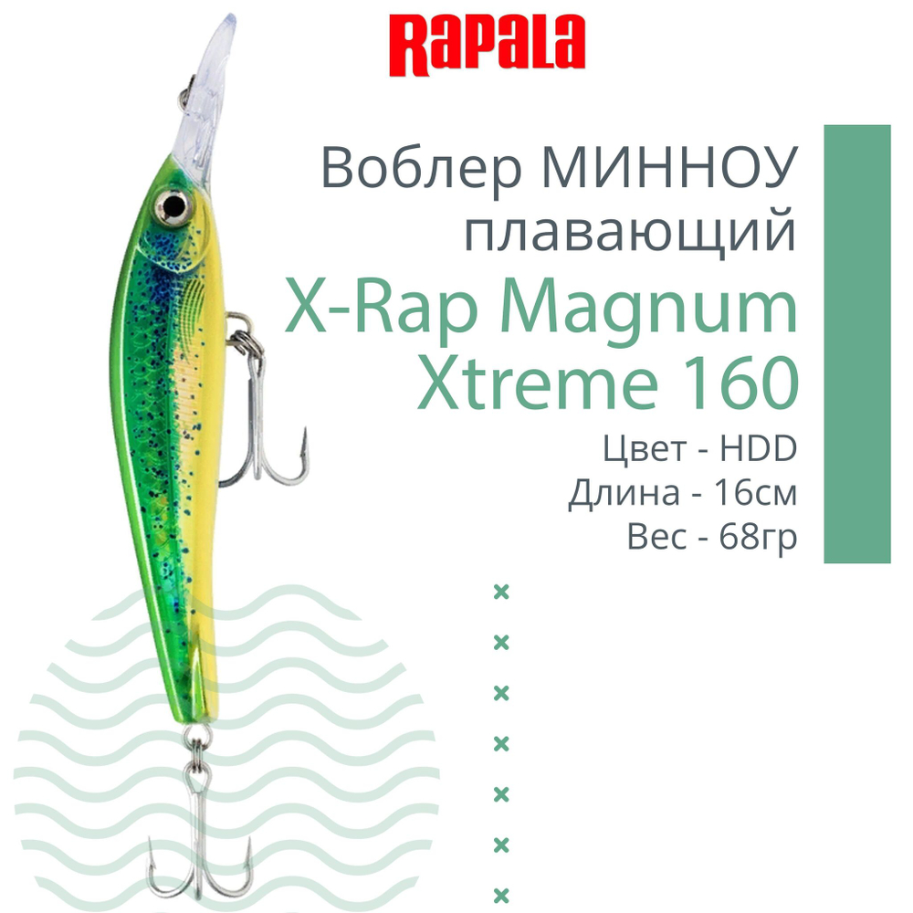 Воблер X-Rap Magnum Xtreme160 16см 68гр цвет HDBTO плавающий