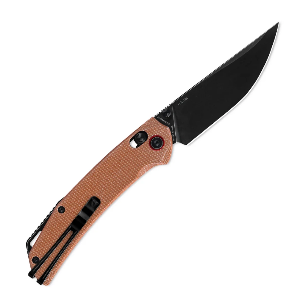 Нож складной SRM 411L-MN Asika Black PVD (14C28N, Brown Micarta)