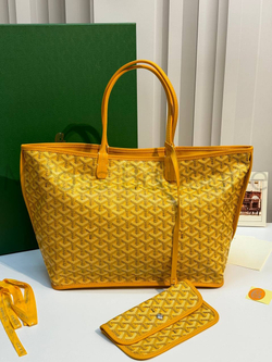 Желтая двухсторонняя сумка шоппер Anjou GM Maison Goyard