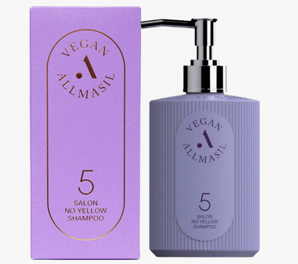 ALLMASIL 5 Salon No Yellow Shampoo Тонирующий шампунь для осветленных волос 300ml