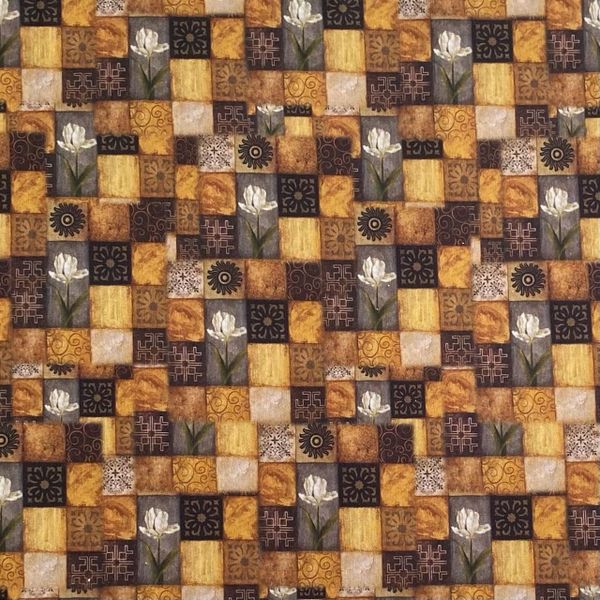 ВИНТАЖНАЯ ПЛИТКА, 100% хлопок Handmade Fabrics, ткань в двух отрезах 1 и 1 м 1