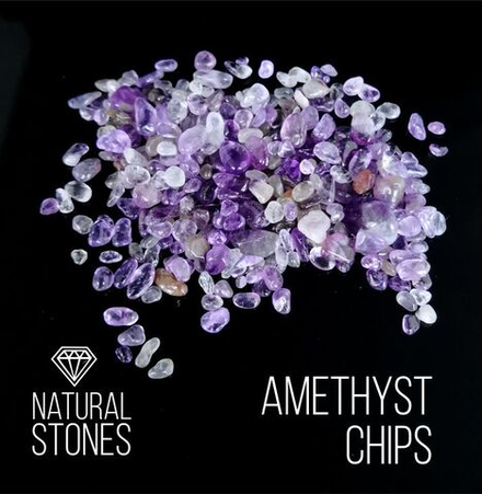 Натуральный аметист Amethyst Chips, 3-5мм, 100гр