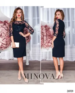 Платье 3106-1-темно-синий Minova