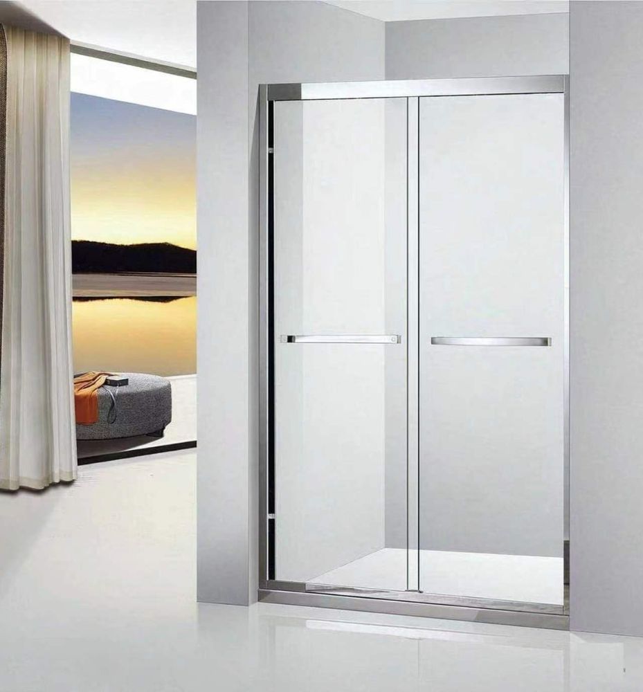 Перегородка Appolo AP-20-190CCl Chrome 1900x2000 8 мм прозрачное стекло, раздвижные