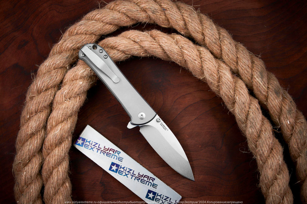 Складной нож Kizer Coniferous сталь 154CM Satin рукоять Титан и Микарта