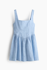 Платье с вышивкой и юбкой клёш - H&M
