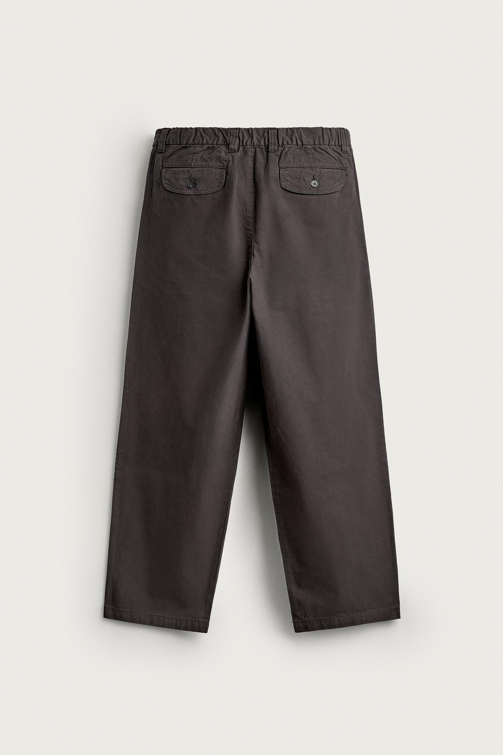 ZARA БРЮКИ ЧИНОС RELAXED FIT СО СКЛАДКАМИ, ТЕМНО-КОРИЧНЕВЫЙ