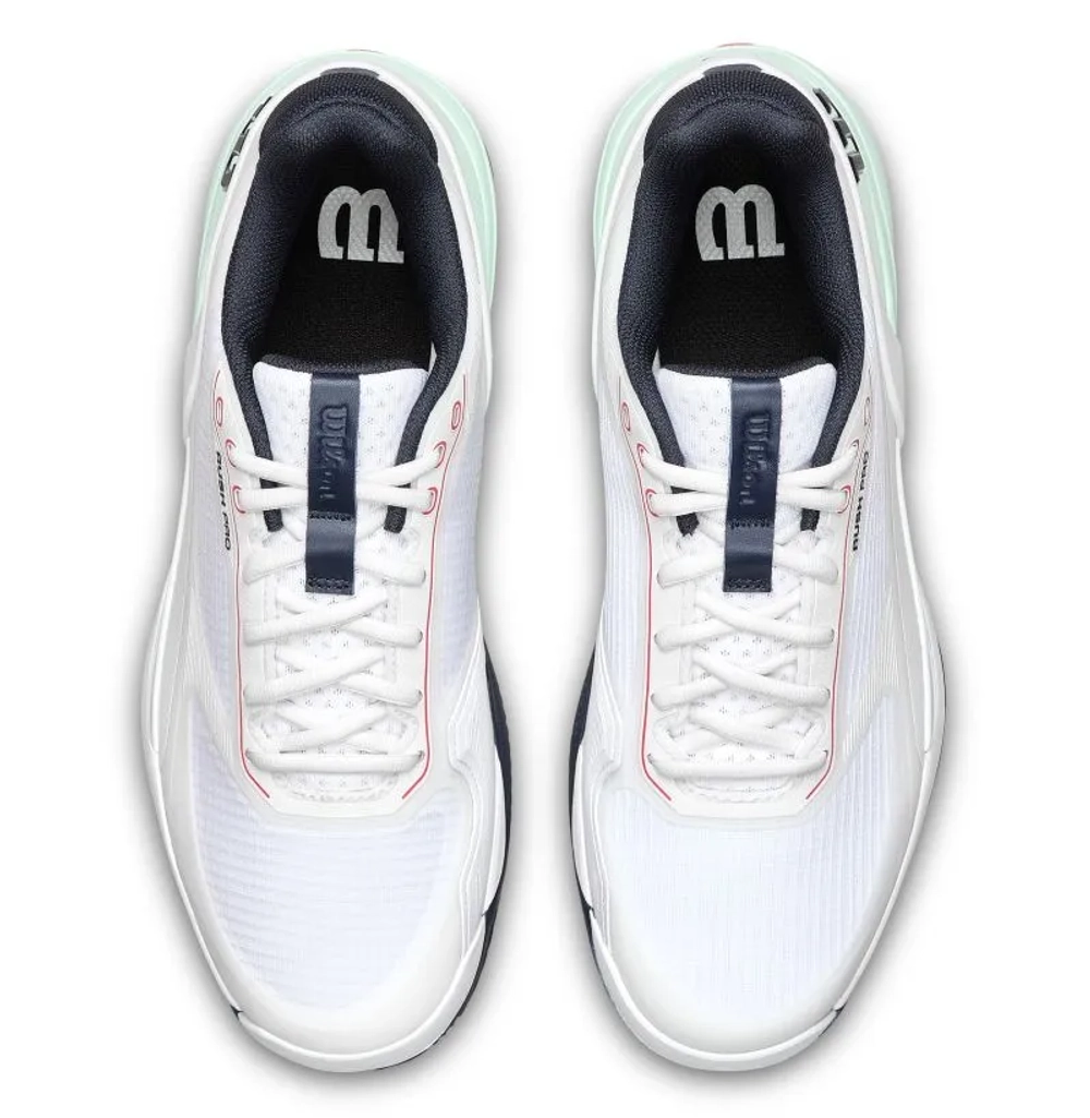 Мужские теннисные кроссовки Wilson Rush Pro 5 Clay - white/bay/fiery cor