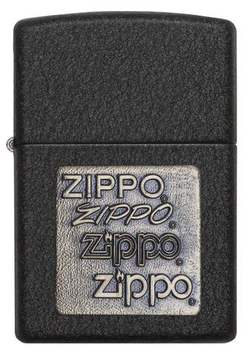 Зажигалка Zippo с покрытием Black Crackle, латунь/сталь, чёрная, матовая, 36x12x56 мм