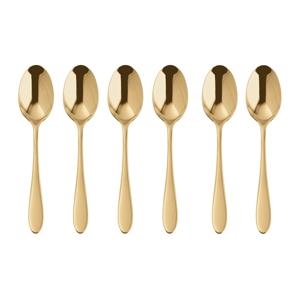 Sambonet Набор из 6 ложек для эспрессо Velvet PVD Gold 52712GA7