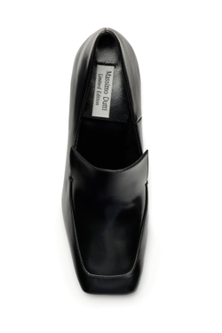 Massimo Dutti Кожаные лоферы на каблуке - Limited Edition, черный