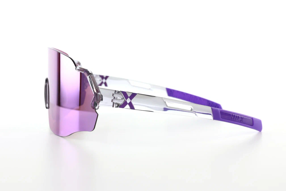 Спортивные очки HILX Savage (L) Shiny Crystal Grey Purple / Purple Lens