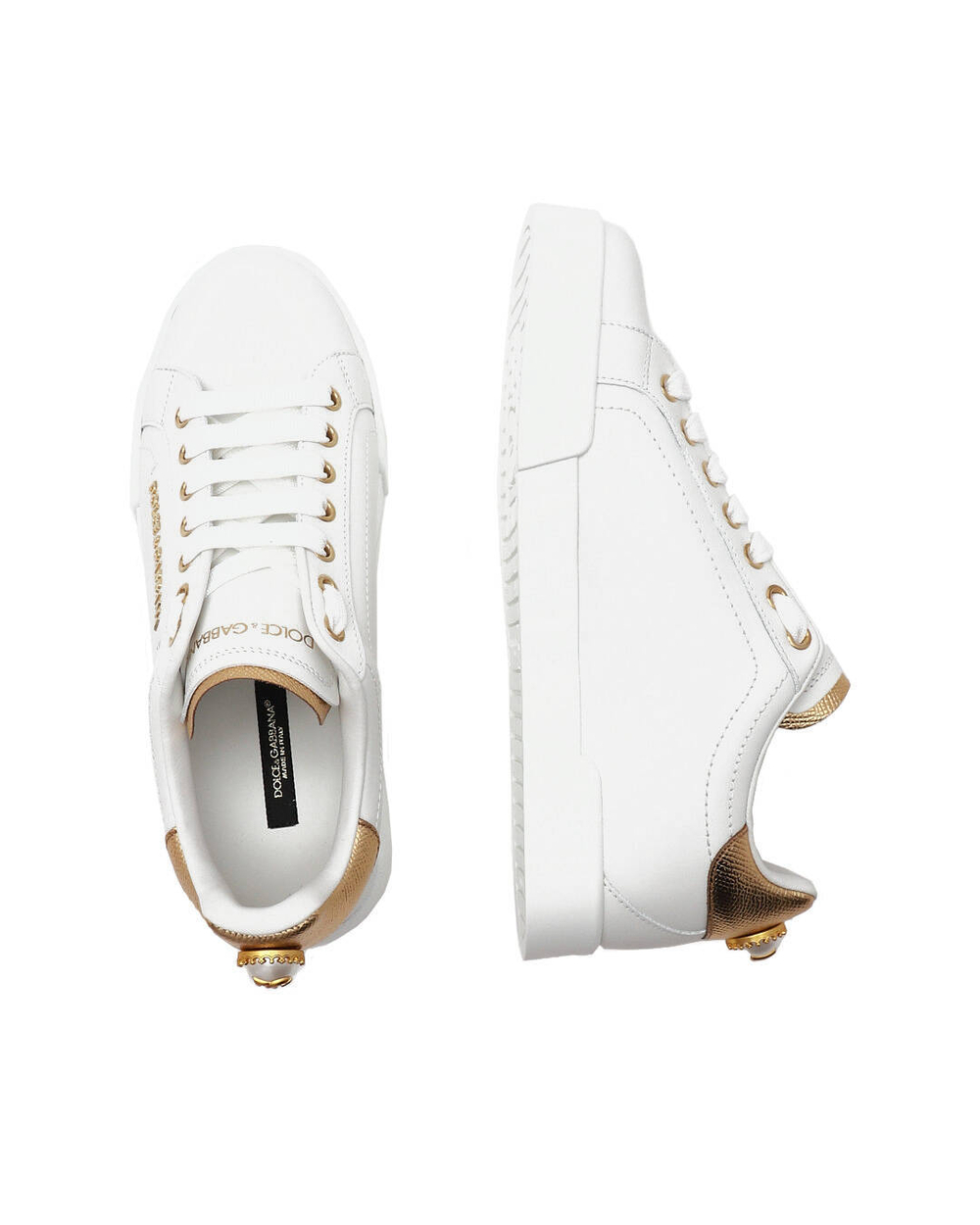 Кожаные кроссовки Dolce & Gabbana - белый(CK1602 AN298)