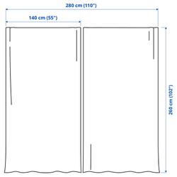 IKEA SANELA  (ИКЕА САНЕЛА)  -  Штора, 2 шт. - тёмно-синий/на люверсах 140х260 см