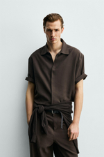 РУБАШКА RELAXED FIT ИЗ СТРУЯЩЕЙСЯ ТКАНИ — ZARA · 4364/653