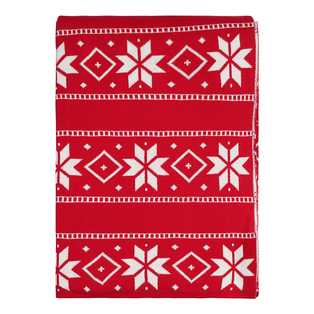 Плед из хлопка с новогодним рисунком frostwork из коллекции new year essential, 130x180 см