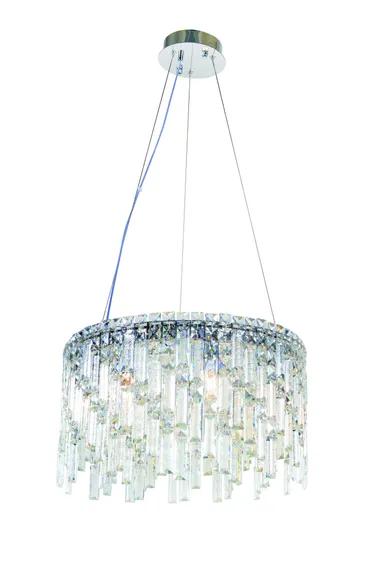 Люстра подвесная NewRgy 6073R/8A CHROME+CLEAR, 8×40 Вт, хромированная и прозрачная