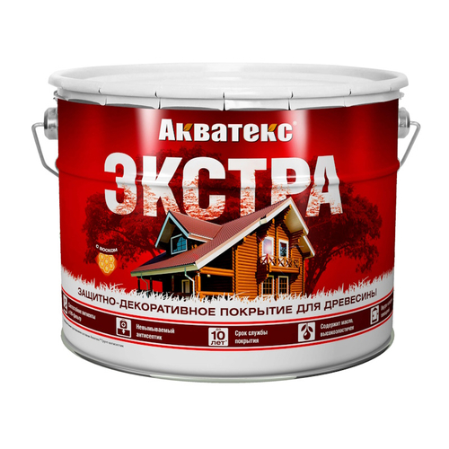 Пропитка по дереву Антисептик АКВАТЕКС Экстра бесцветный  9л (под колеровку)  новая тара (Рогнеда)