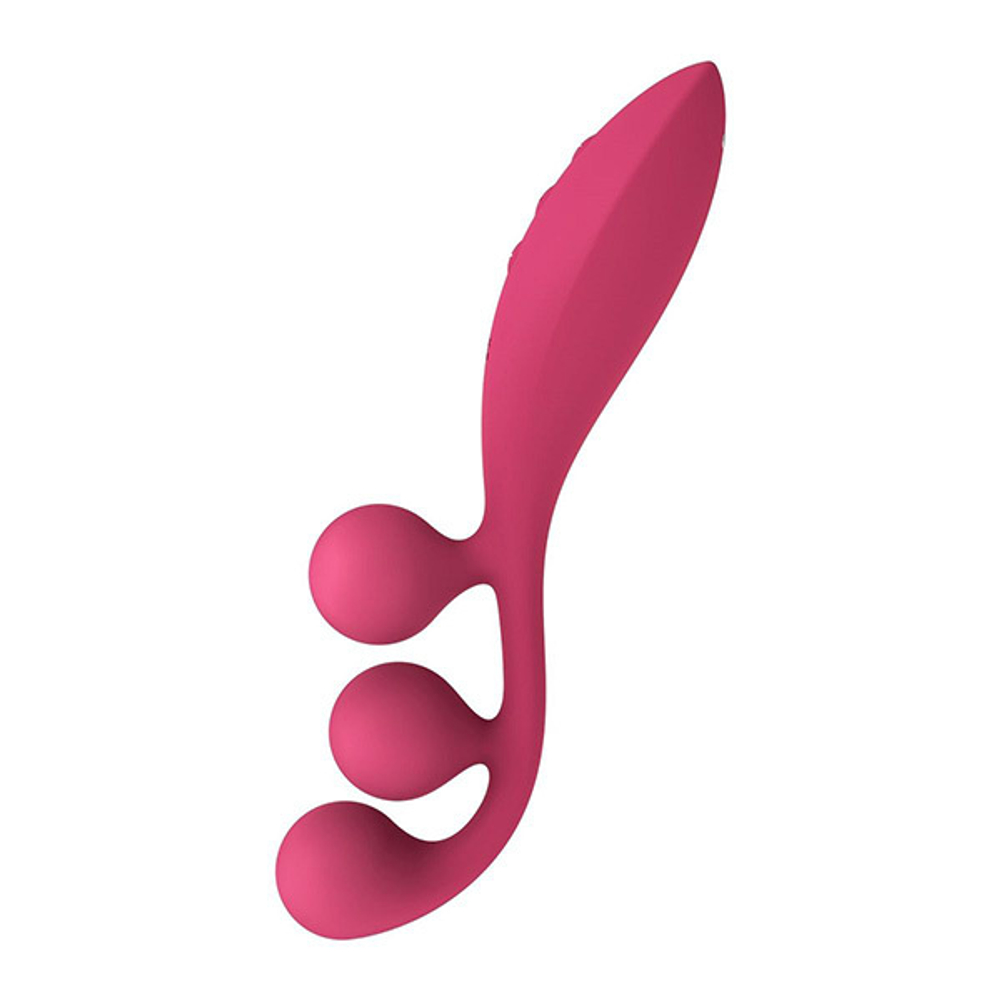 Розовый тройной вибромассажер 22,2см Satisfyer Tri Ball 1