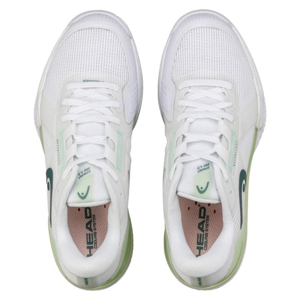 Женские теннисные кроссовки Head Sprint Pro 4.0 Clay - white/light green