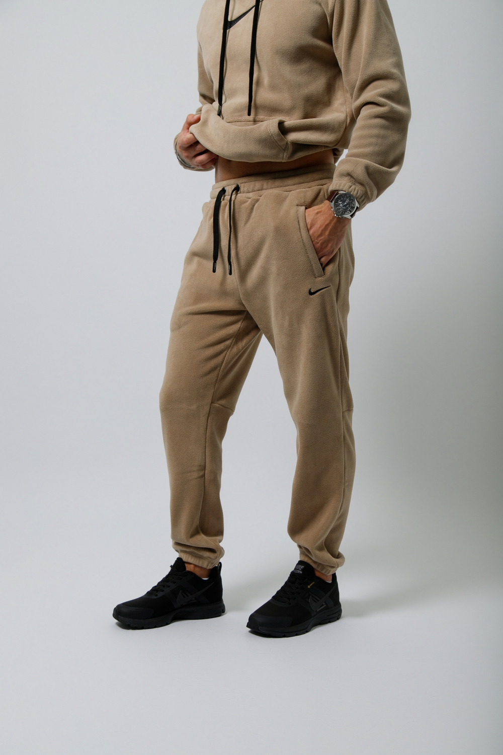 Штаны NIKE флис.5657В (беж.)