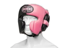 Шлем боксерский LEADERS LS MEX WAVE BK/PNK 1/2 ( кожа, черный/розовый)