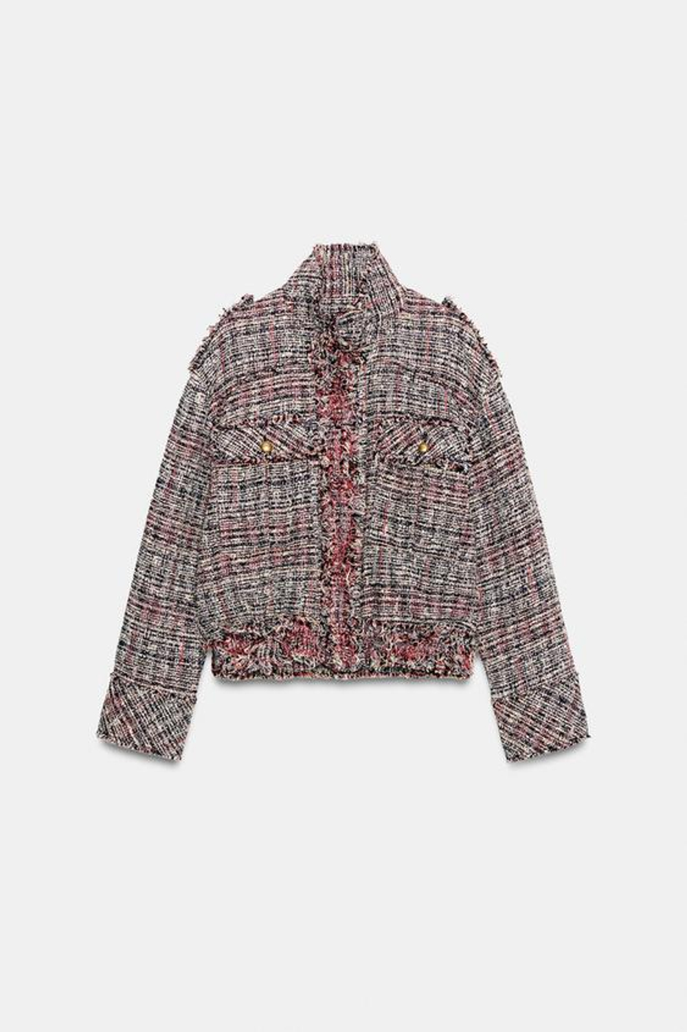 ZARA КУРТКА-БОМБЕР ИЗ РЕЛЬЕФНОЙ ТКАНИ — ZW COLLECTION, МОРСКОЙ СИНИЙ