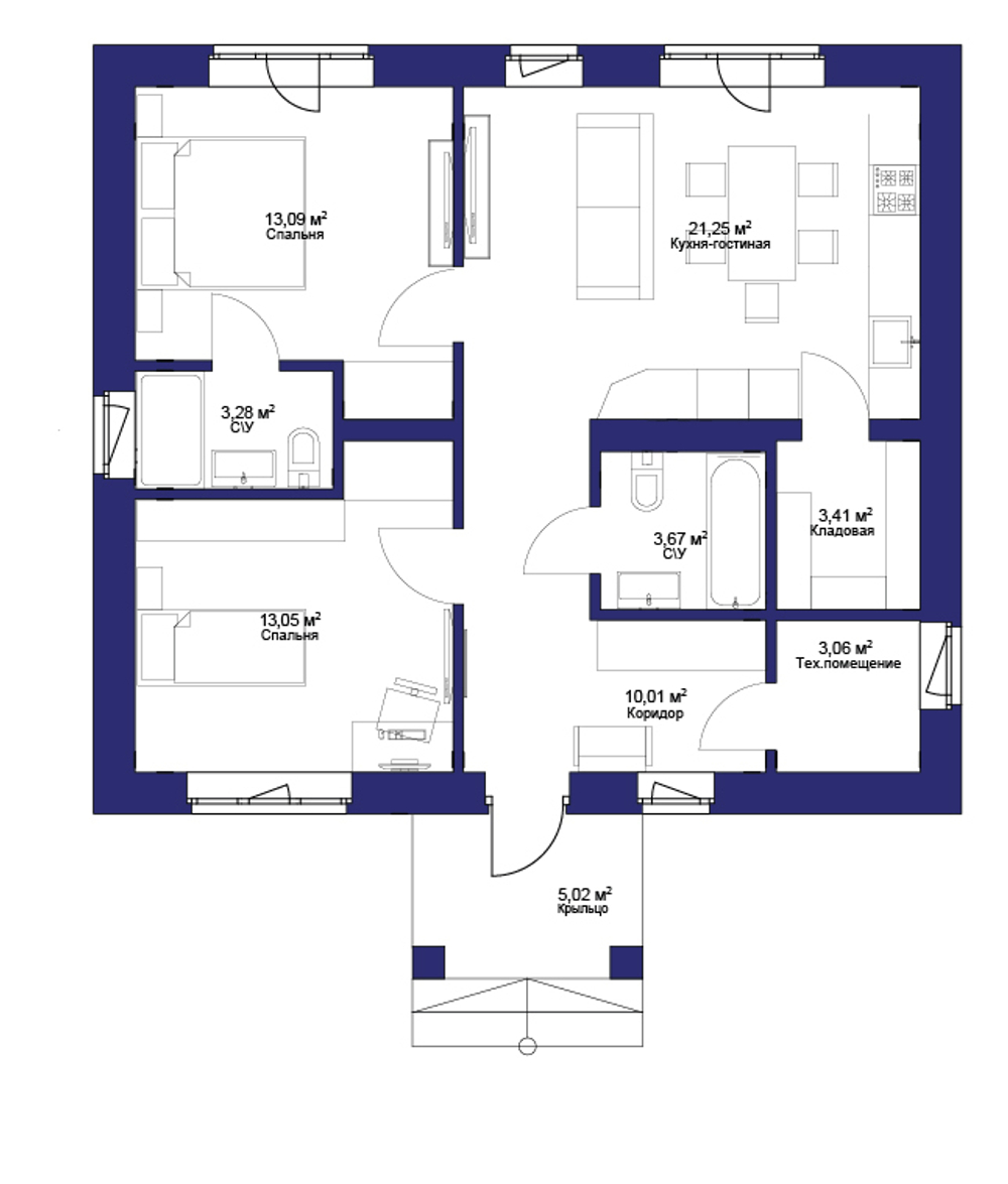 Проект1 75,84 м²