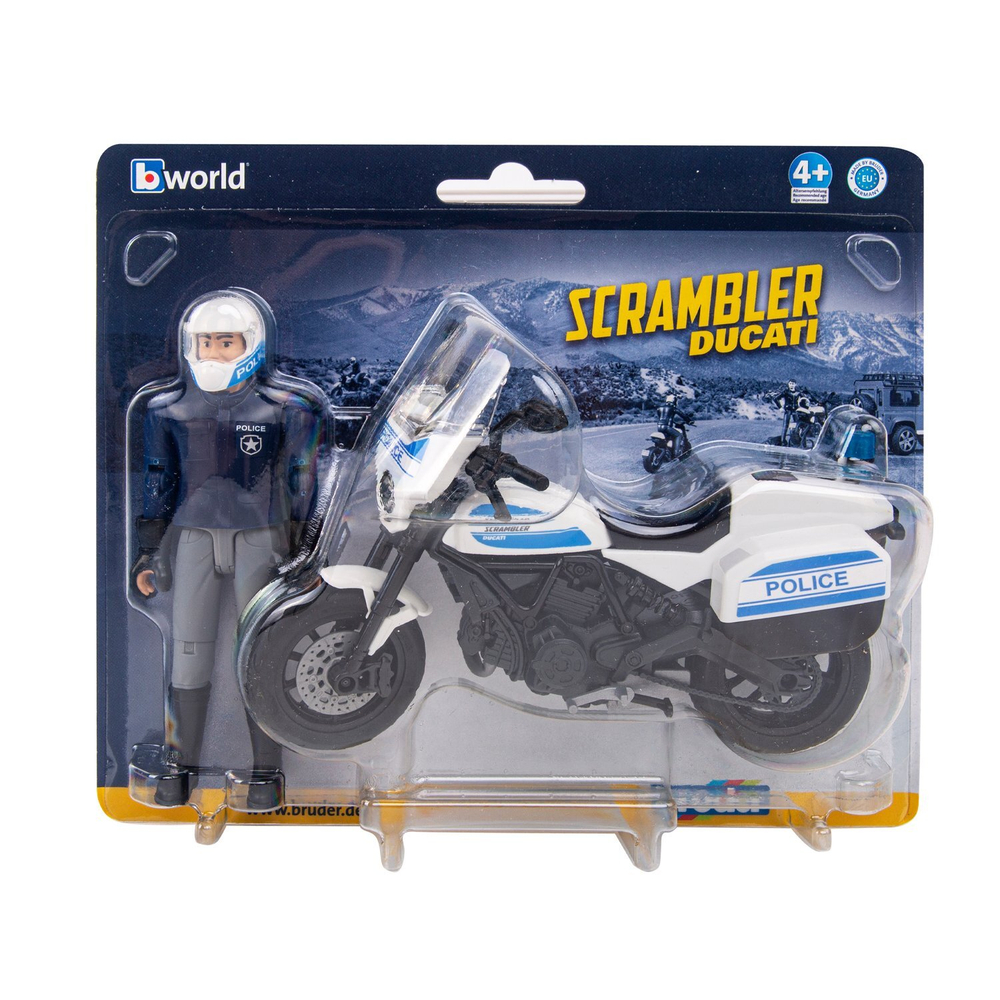 Мотоцикл Scrambler Ducati с фигуркой полицейского