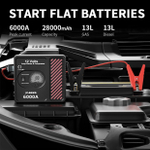 Устройство пусковое портативное бустер 26800mAh компрессором для шин 6000А 12V в чехле JFEGWO