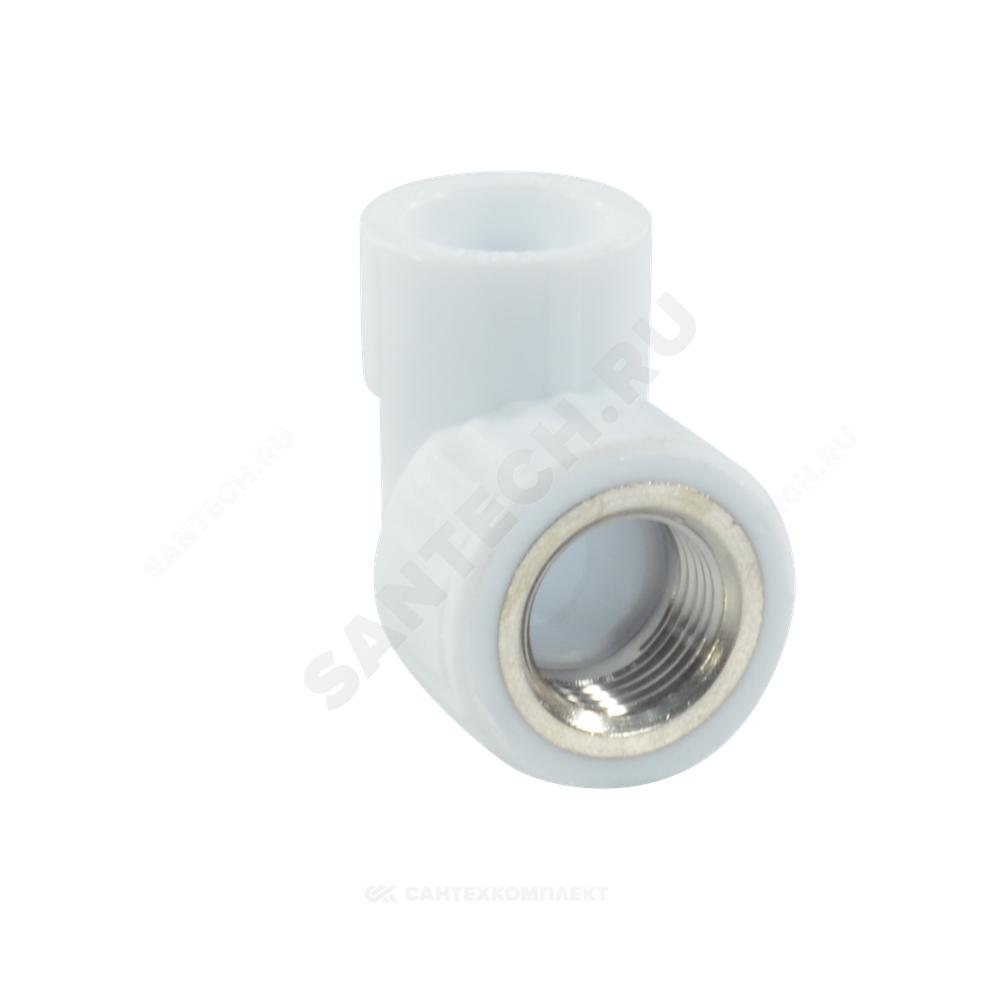 Угольник PP-R комбинированный белый Дн 20х1/2" ВР VALFEX 10125020