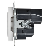BRITE Розетка 1-местная с заземлением с защитными шторками 16А с USB A+A 5В 3,1А РЮш10-2-БрАБ арктический белый IEK