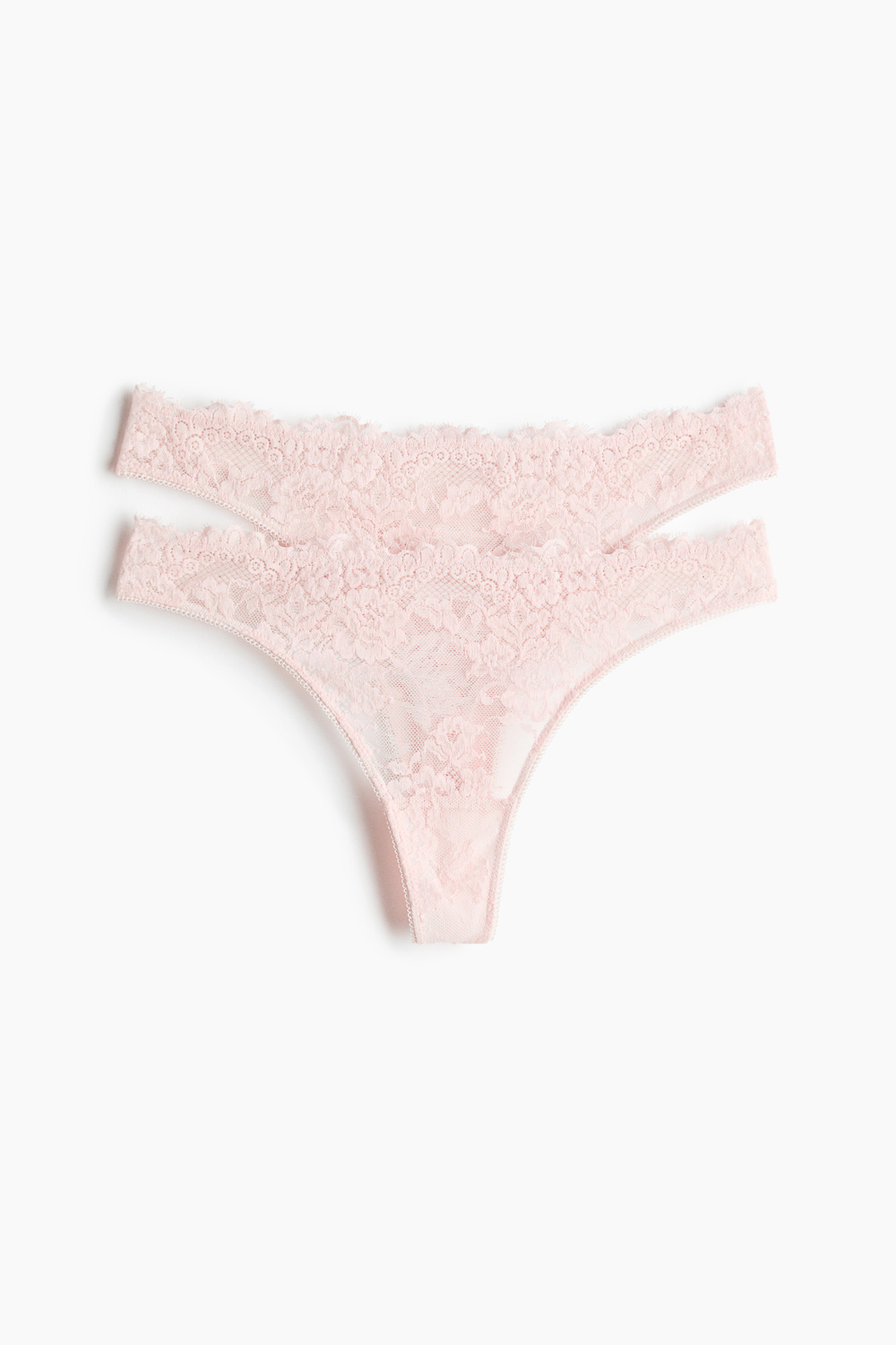 Кружевные трусы-стринги, 2 шт. — Светло-розовый - H&M