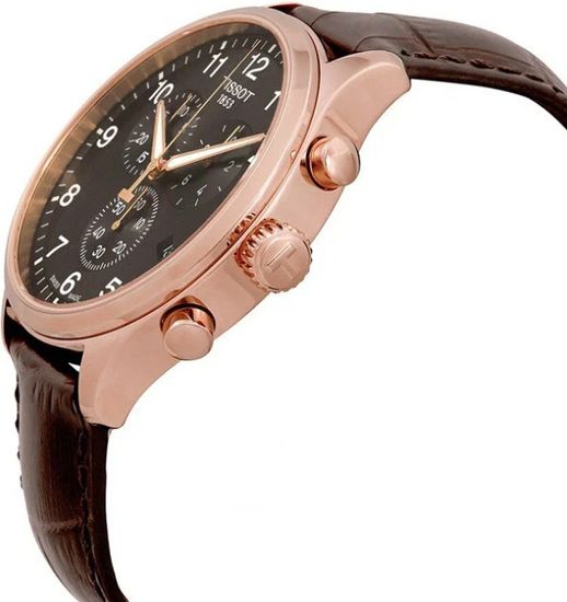 Мужские часы с хронографом Tissot T116.617.36.057.00 на ремне вид сбоку