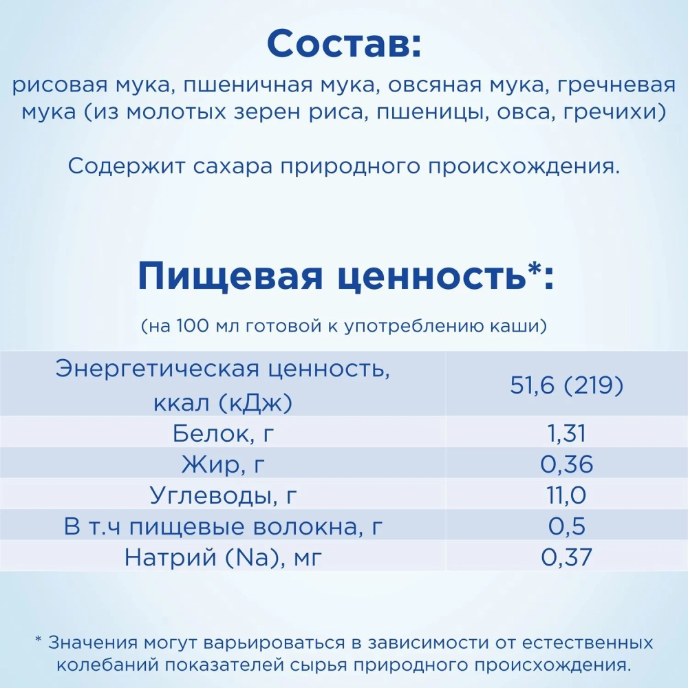 Каша Nutrilon безмолочная Мультизлаковая 180г