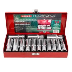 Набор головок глубоких 14пр. 1/2''в мет.кейсе RockForce