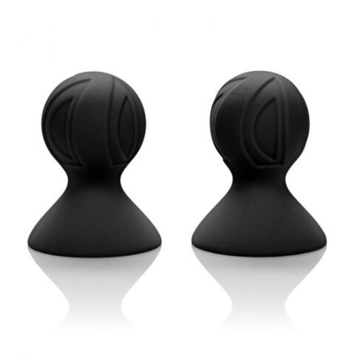 Чёрные насадки-присоски на соски Nipple Play Silicone Pro Nipple Suckers (Цвет: черный)