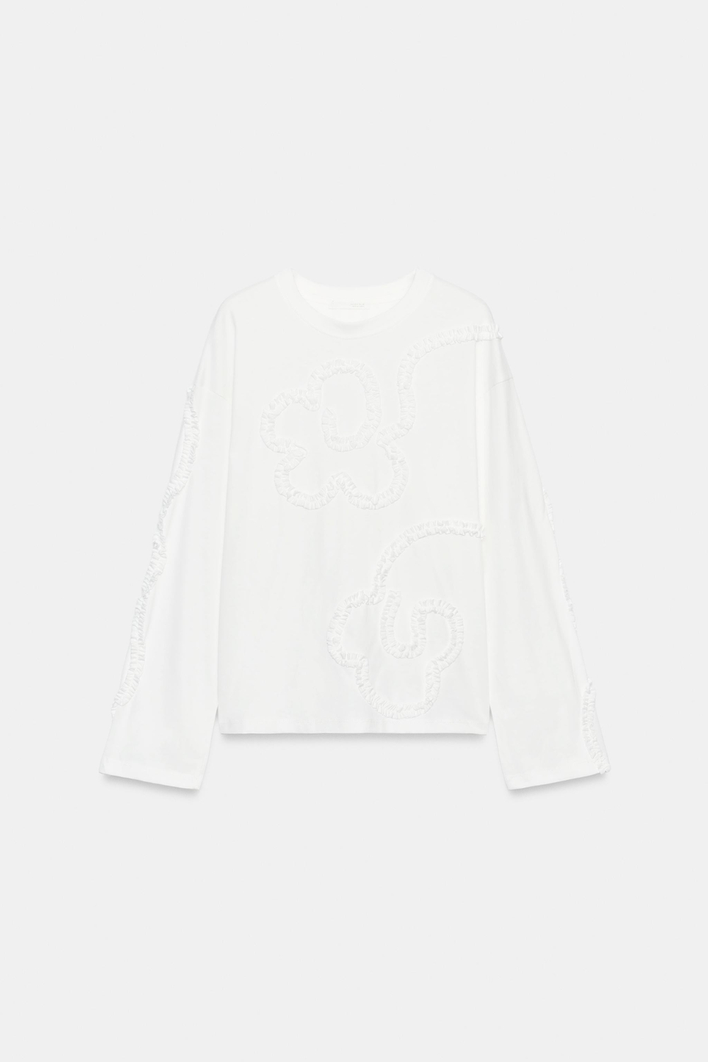 ФУТБОЛКА С ДЛИННЫМИ РУКАВАМИ И ОТДЕЛКОЙ — ZARA