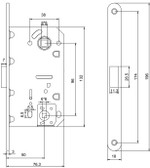 Замок с магнитной защелкой CODE DECO 5300-MC-WC-GMS ЦЕНТР МАГН под завертку сатинированное золото