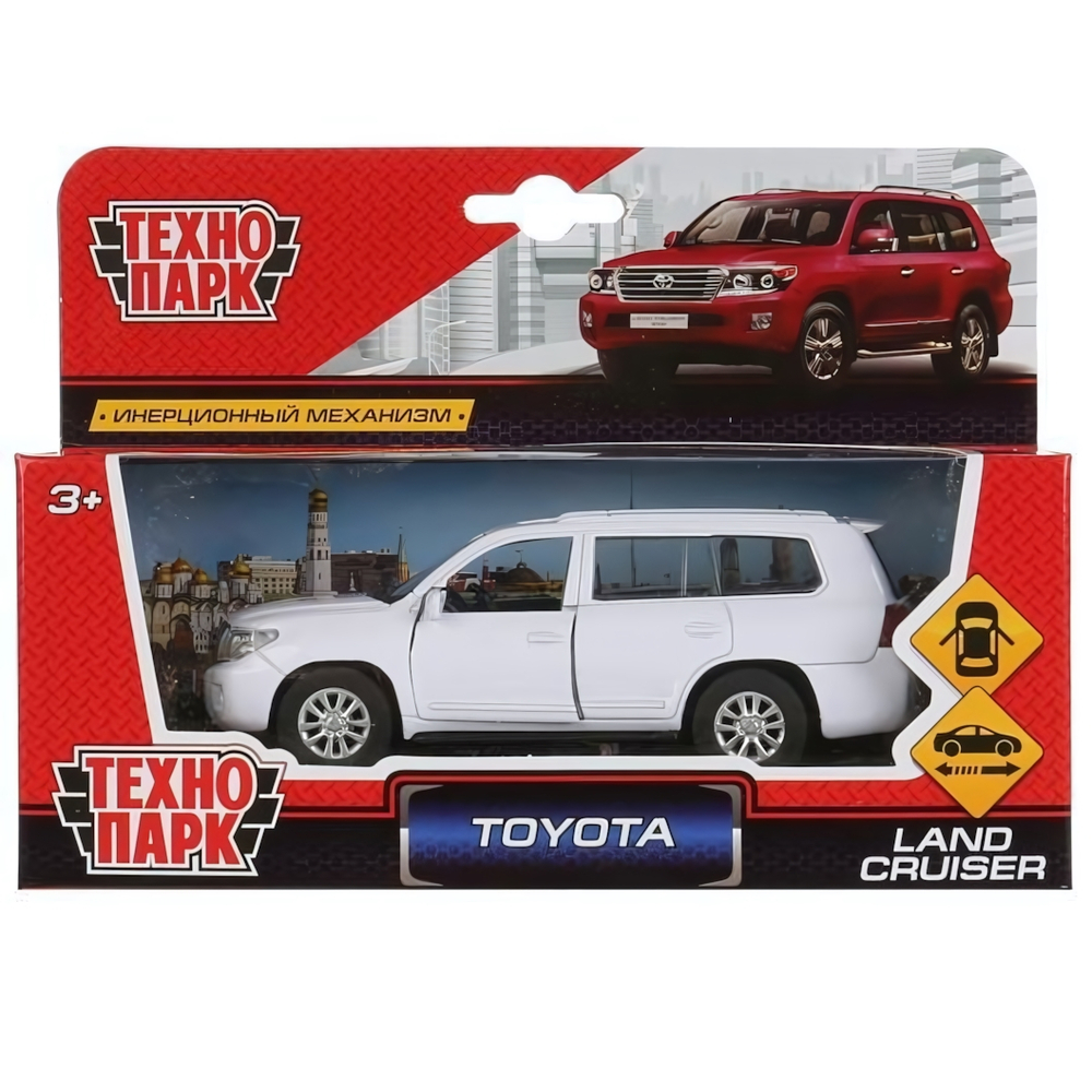 Модель ин. мет. "Toyota Land Cruiser" 12,5см, откр. двери, белый, в коробка CRUISER-WT (Технопарк)